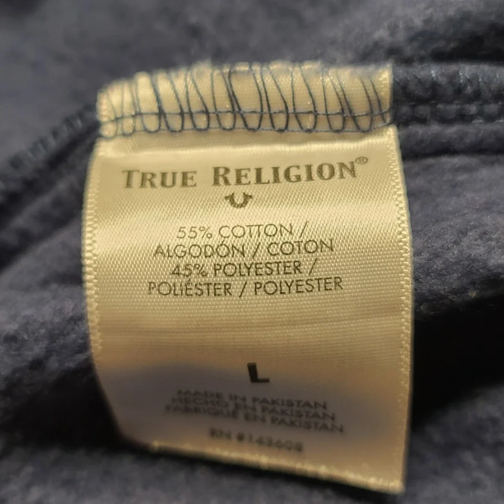 True Religion Joggers Large Men  Blue Red Stripe Thigh Logo Y2k Streetwear‎